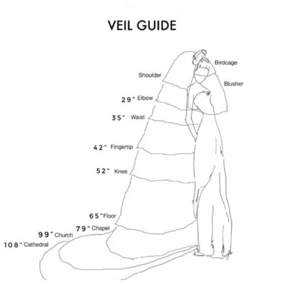 Satin Trim Knee Length Wedding Veil main image 5